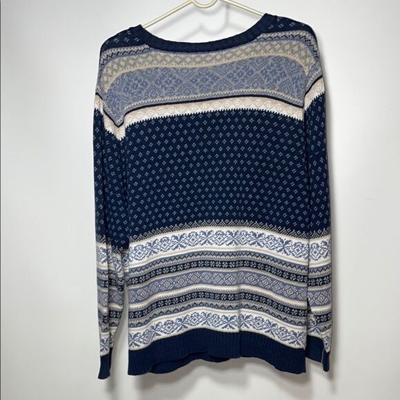 Cherokee Women's Navy Patterned cardigan Sweater - Picture 5 of 7